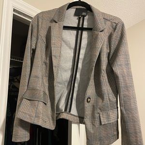 Kaii Grey Plaid Blazer Forever 21 Size Small